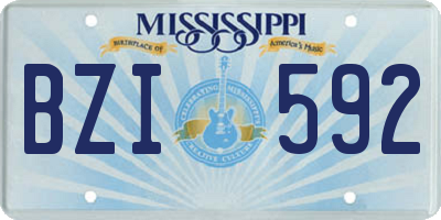 MS license plate BZI592