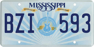 MS license plate BZI593