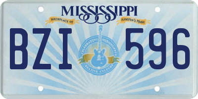 MS license plate BZI596