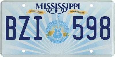 MS license plate BZI598