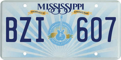 MS license plate BZI607