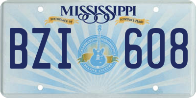 MS license plate BZI608