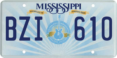 MS license plate BZI610