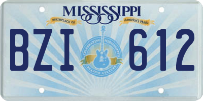 MS license plate BZI612