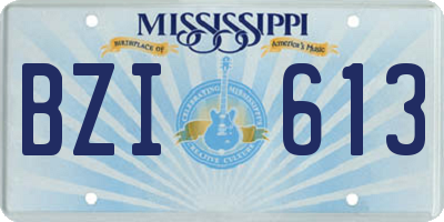 MS license plate BZI613