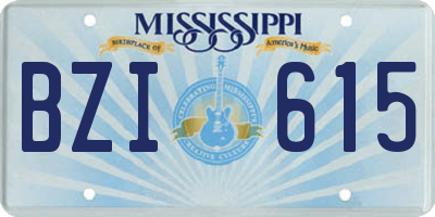 MS license plate BZI615