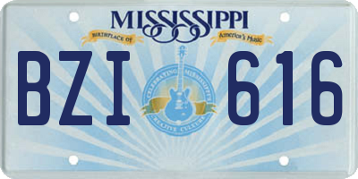 MS license plate BZI616