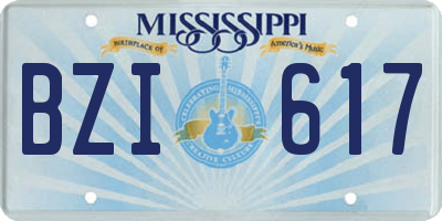MS license plate BZI617