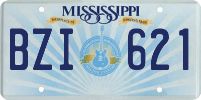 MS license plate BZI621