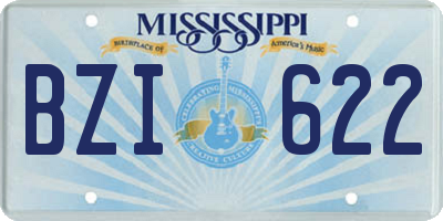 MS license plate BZI622