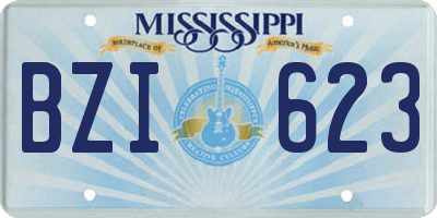 MS license plate BZI623