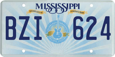 MS license plate BZI624