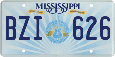 MS license plate BZI626