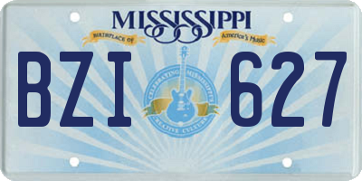 MS license plate BZI627