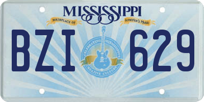 MS license plate BZI629