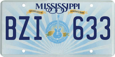 MS license plate BZI633