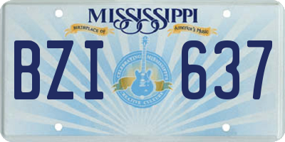 MS license plate BZI637