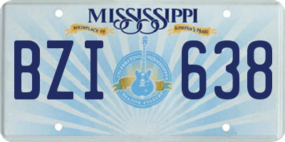MS license plate BZI638