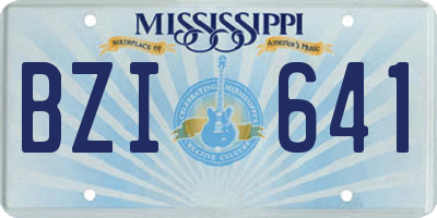 MS license plate BZI641