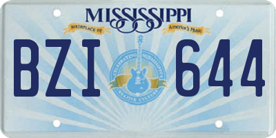 MS license plate BZI644