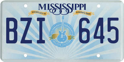 MS license plate BZI645