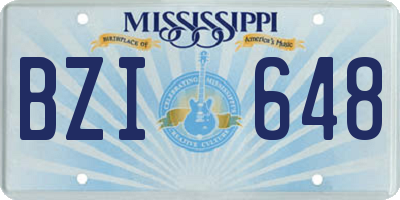 MS license plate BZI648