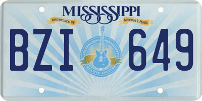 MS license plate BZI649