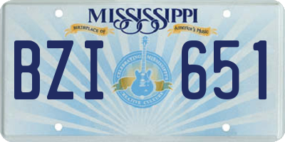 MS license plate BZI651