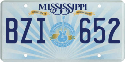 MS license plate BZI652