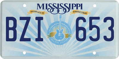 MS license plate BZI653