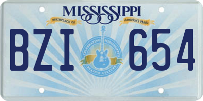 MS license plate BZI654