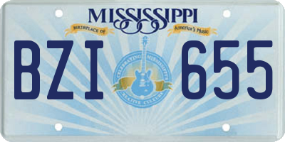 MS license plate BZI655