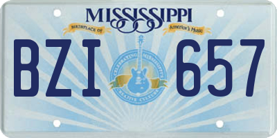 MS license plate BZI657