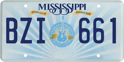 MS license plate BZI661