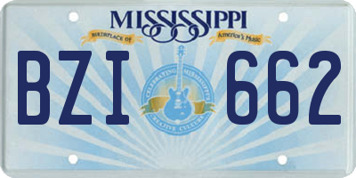 MS license plate BZI662