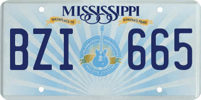 MS license plate BZI665
