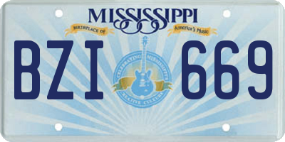 MS license plate BZI669
