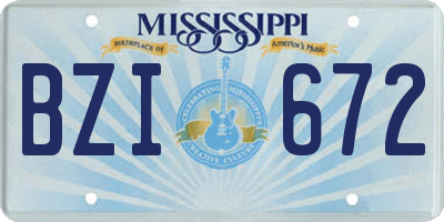 MS license plate BZI672