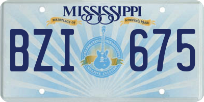 MS license plate BZI675