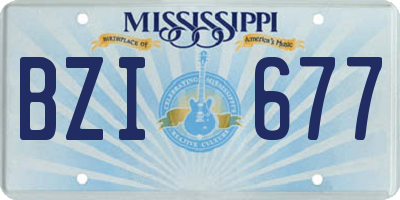 MS license plate BZI677