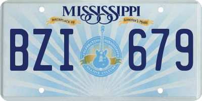 MS license plate BZI679