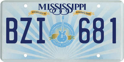 MS license plate BZI681