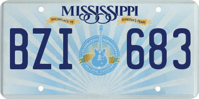 MS license plate BZI683