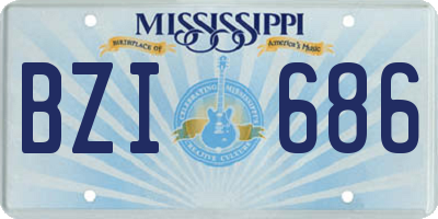 MS license plate BZI686