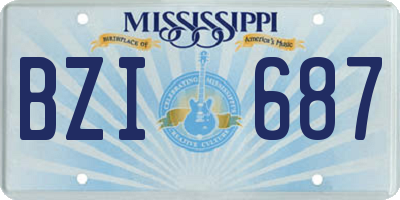 MS license plate BZI687