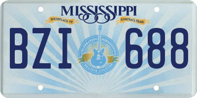 MS license plate BZI688
