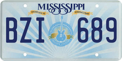 MS license plate BZI689