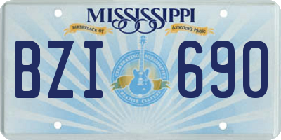 MS license plate BZI690
