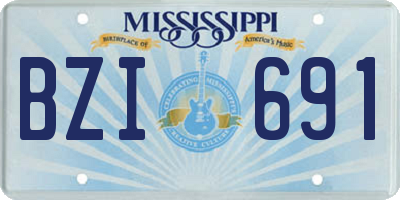 MS license plate BZI691