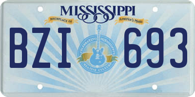MS license plate BZI693